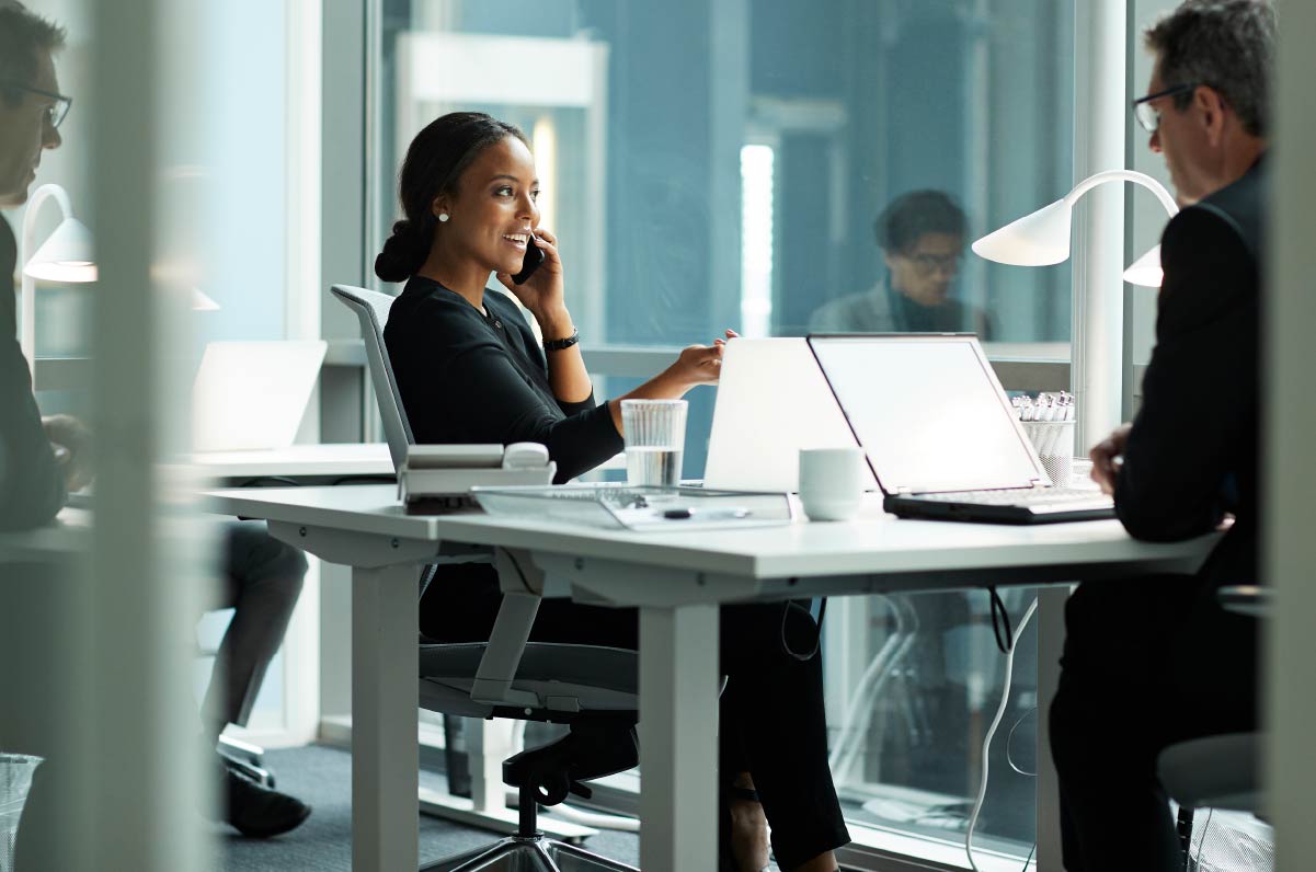 Woman in an office. 